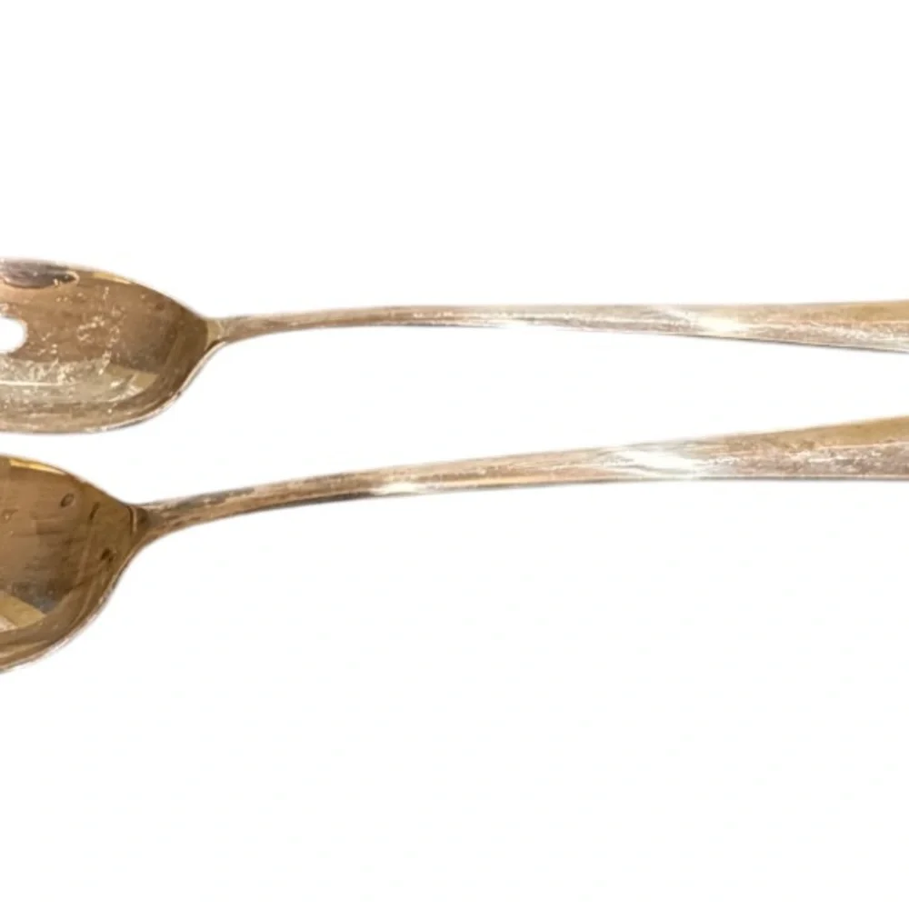 Gerity Georgian silver plated spoon and fork serving set